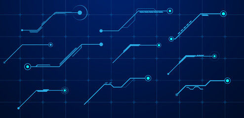 Sci-fi futuristic hud dashboard or display digital technology screen. Vector Illustration.