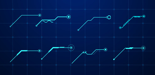 Sci-fi futuristic hud dashboard or display digital technology screen. Vector Illustration.