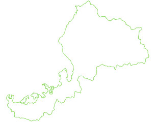 Fototapeta premium 福井県 地図 白 イラスト