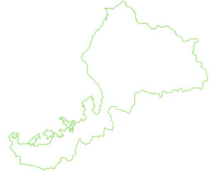 福井県　地図　白　イラスト