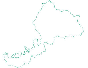 福井県　地図　白　イラスト
