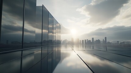A low-angle shot of a sleek corporate building showcasing modern architecture.