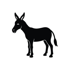 donkey silhouette isolated on white