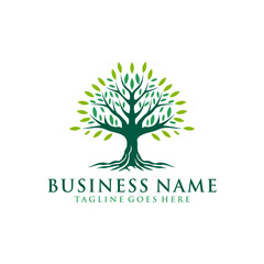 Oak tree logo, olive tree silhouette, Tree vector logo beautiful symbol of life