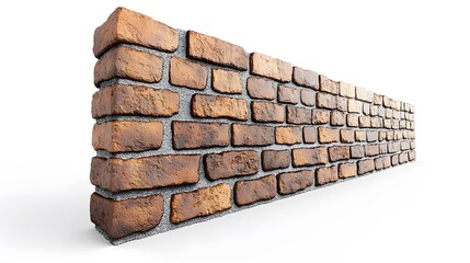 Detailed 3D Vector Illustration of a Classic Brick Wall Highlighting Textures and Mortar