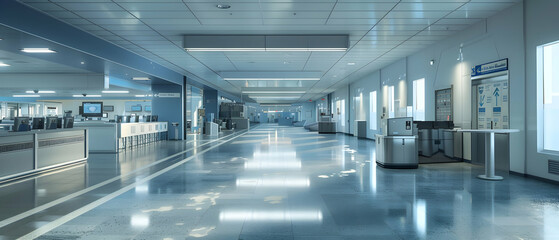 Modern Airport Terminal Corridor Interior