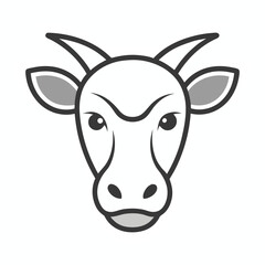funny cow cartoon line art