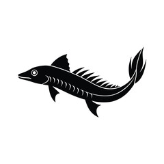 Oarfish Silhouette Vector Art | Black Oarfish Fish Illustration Design