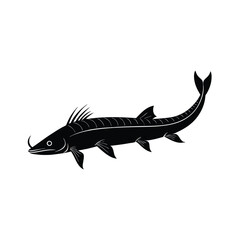 Oarfish Silhouette Vector Art | Black Oarfish Fish Illustration Design