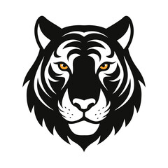 tiger head vector icon on white background