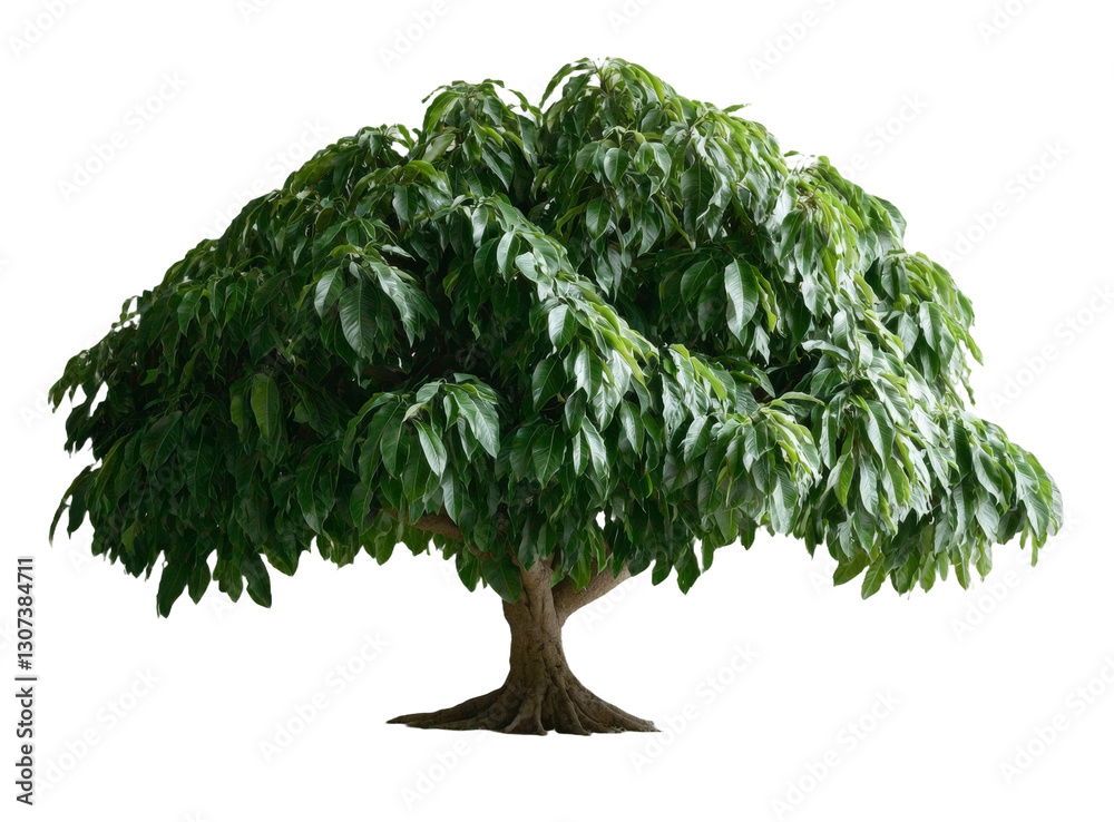 Poster The green tree in the image is isolated on a transparent background and has a clipping path and alpha channel