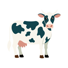 funny cow cartoon isolated on a transparent background