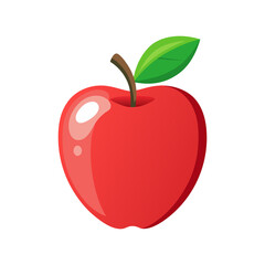 red apple illustration isolated on a transparent background