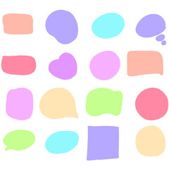 set of colorful speech bubbles