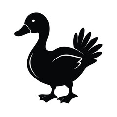 Duck silhouette vector illustration.