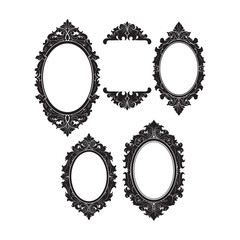 vintage ornamental frame vector set of baroque victorian and decorative border design elements illustrations