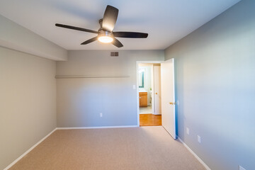 empty room with a door