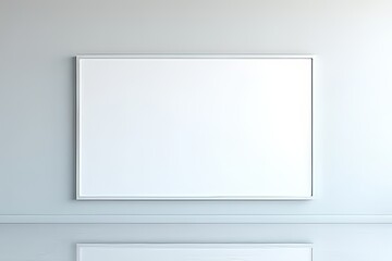 Obraz premium Blank White Picture Frame on Light Gray Wall - Interior Design Mockup
