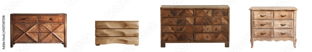 Poster A chest of drawers stands alone on a clear background in this generative AI image
