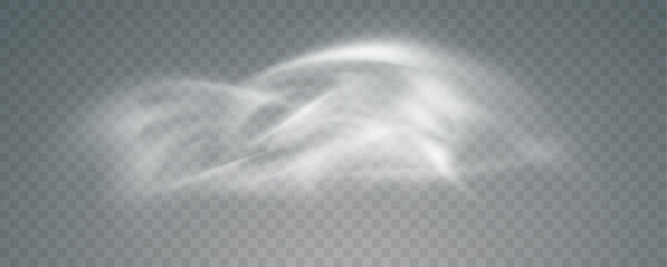 Fog or smoke, realistic white cloud, smoke from fire, smoke from work, steam, vector png.	
