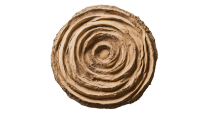 A heap of dirt and scattered soil is isolated on a white background with a clipping path