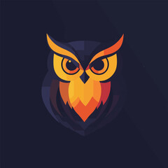 owl logo animal simple line vector, Simple owl head logo design icon cute animal vector owl logo vector ,Cute Owl Icon Representing Nocturnal Wildlife, Forest Creatures