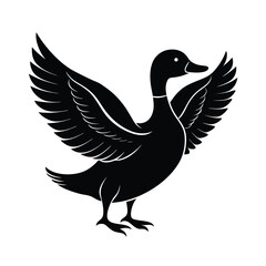 Duck silhouette vector illustration.