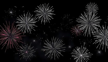 Fototapeta premium Dynamic Fireworks Display Against a Starry Night Sky Celebrating New Year