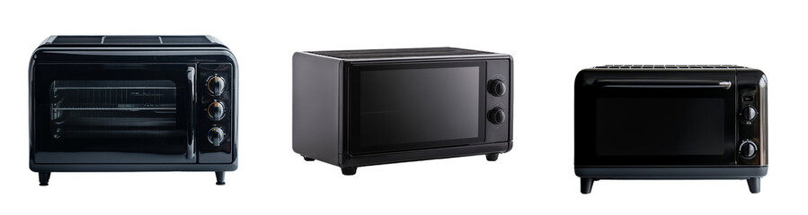 Fototapeta premium Isolated on white, a lone electric oven is depicted as a standard cooking appliance