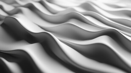 Obraz premium Abstract white undulating waves flow across the picture frame with soft light