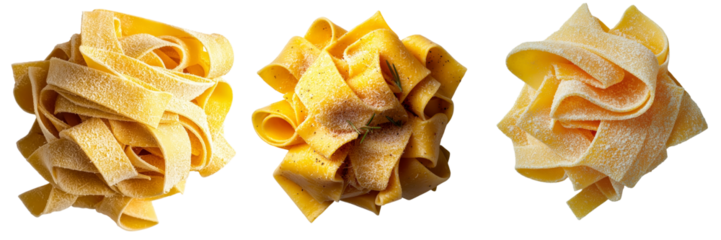 From a top-down perspective, a solitary mound of uncooked trofie pasta sits on a white backdrop