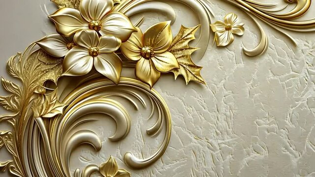 Gold floral design with a luxurious and elegant touch footage,hd,4k