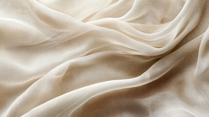 Obraz premium Close up view of soft and flowing beige fabric