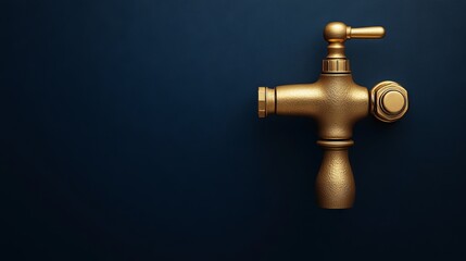 A close-up of a vintage brass faucet against a dark wall, highlighting the water source