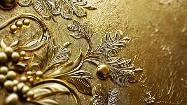 Gold floral design with a luxurious and elegant touch footage,hd,4k