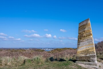 layers of Bournemouth Rammed Earth Sculpture made from soils from Hengistbury Head Dorset England