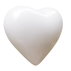 White heart isolated on white transparent, love and mothers day concept