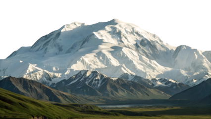 Denali – The Grand North American Peak on Transparent Background, Snow-Capped Mountain Peak