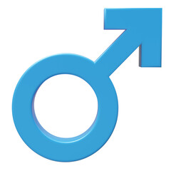 Male gender symbol blue icon isolated on white, transparent. Man boy, Mars arrow sign © Rawf8