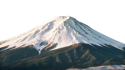 Fototapeta premium Mountain Peak on Transparent Background Snow-Capped Mount Fuji – The Perfect Volcanic Peak