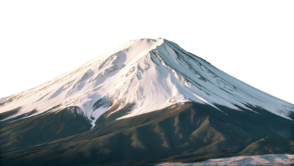 Mountain Peak on Transparent Background Snow-Capped Mount Fuji – The Perfect Volcanic Peak
