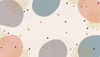 Sparkling Organic Pastel Shapes with Copy Space