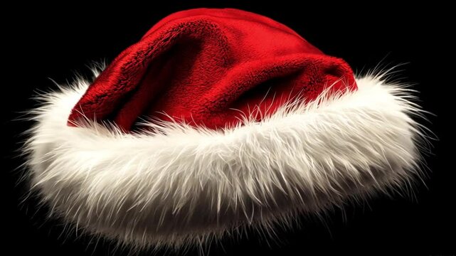 Santa Claus hat with very detailed and realistic fur texture footage,hd,4k