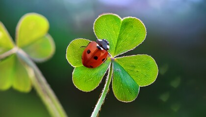 ladybug on green leaf