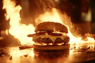 fire in the hamburger 