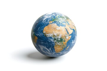 Fototapeta premium Earth globe, isolated on white background, educational