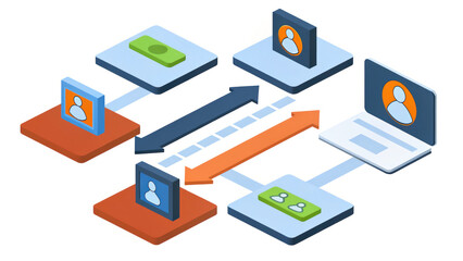creative diagram illustrating content funnel for lead conversion, showcasing user interactions and financial elements