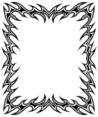 Neo tribal tattoo frame border design , Y2k border frame for photo, poster, flyer, social media post, or print media