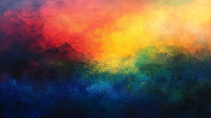 Fototapeta premium Colorful abstract landscape of vibrant smoke clouds. Possible use Background for design projects