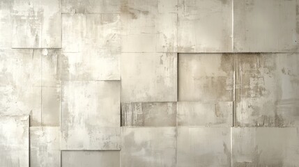 An Abstract Textured Wall Constructed From Neutral Square Tiles